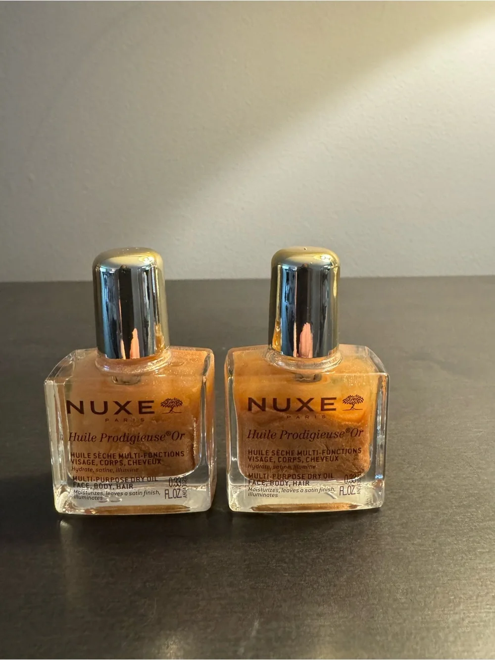 Nuxe Huile Prodigieuse Shimmer Dry Oil .33 oz 10 ml Travel Size NEW X2